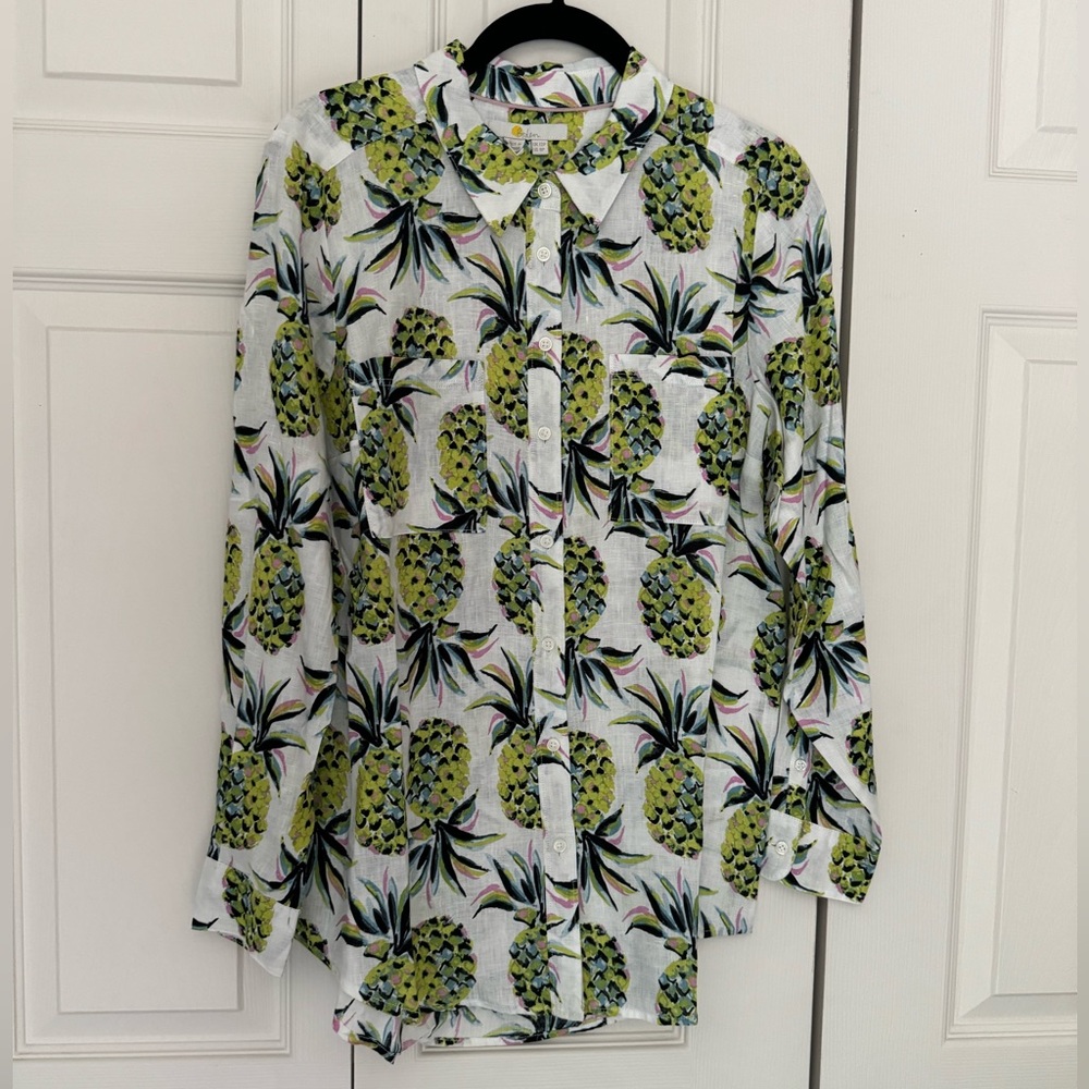 Linen long sleeve blouse